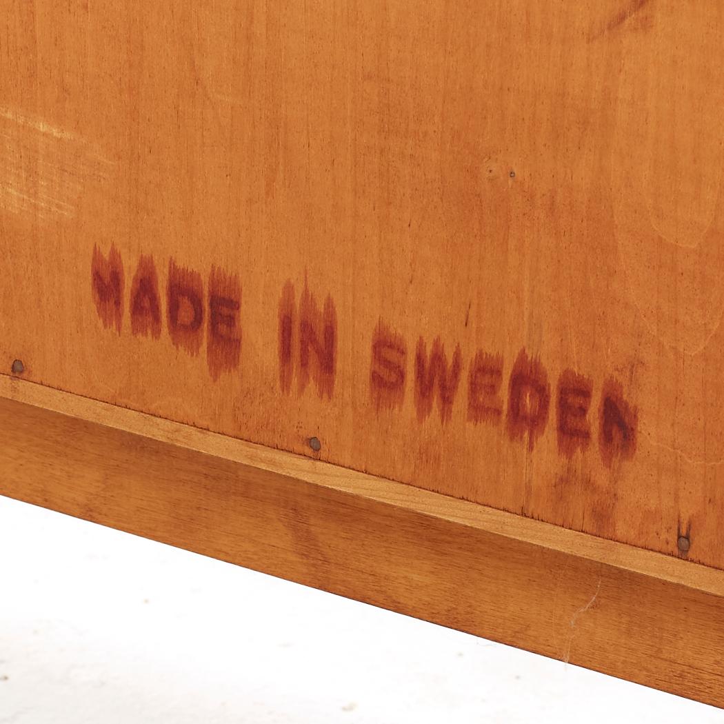 Mid Century Swedish Teak Sliding Door Credenza For Sale 9