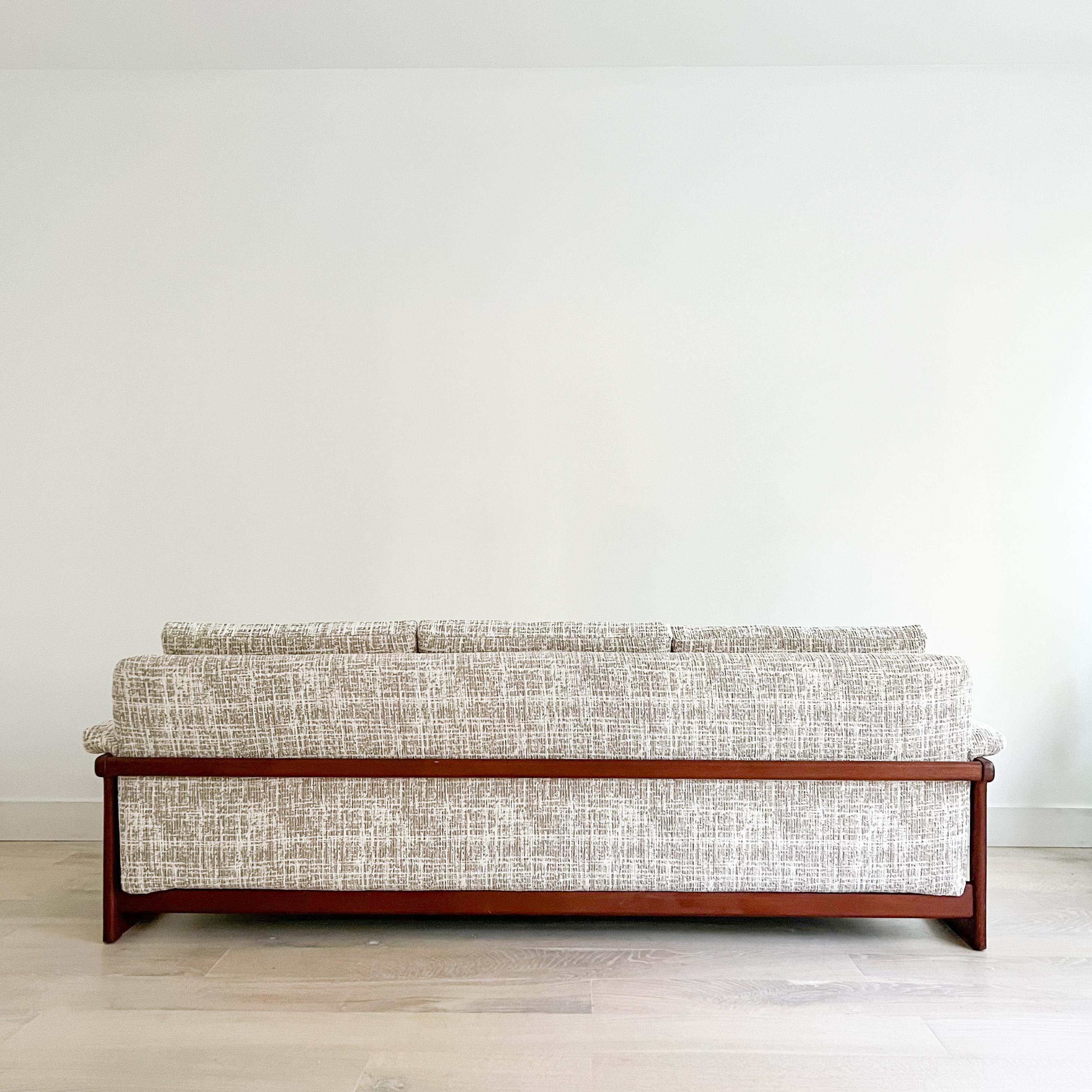 Mid-Century Swedish Teak Sofa by Folke Ohlsson for DUX, New Upholstery 7