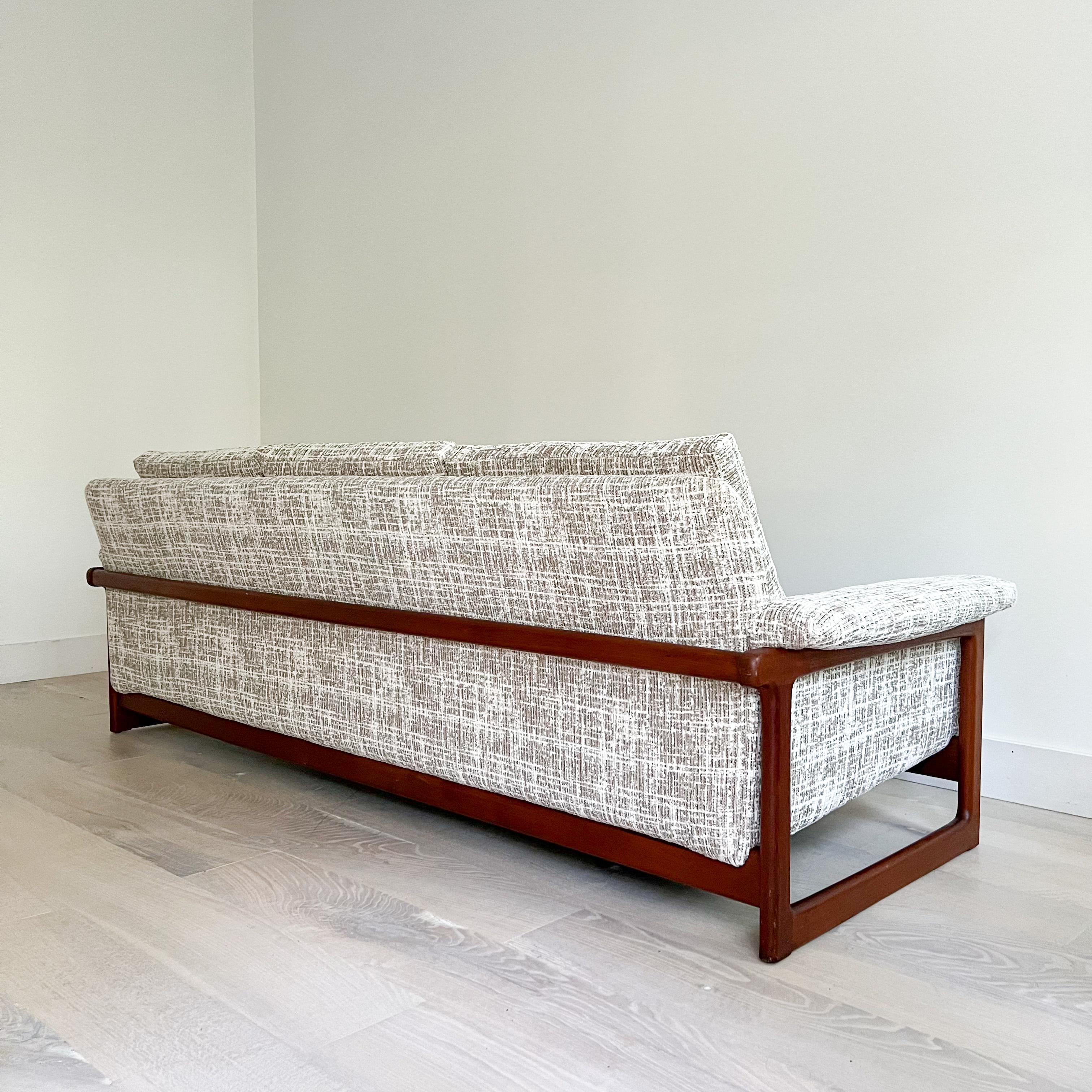 Mid-20th Century Mid-Century Swedish Teak Sofa by Folke Ohlsson for DUX, New Upholstery