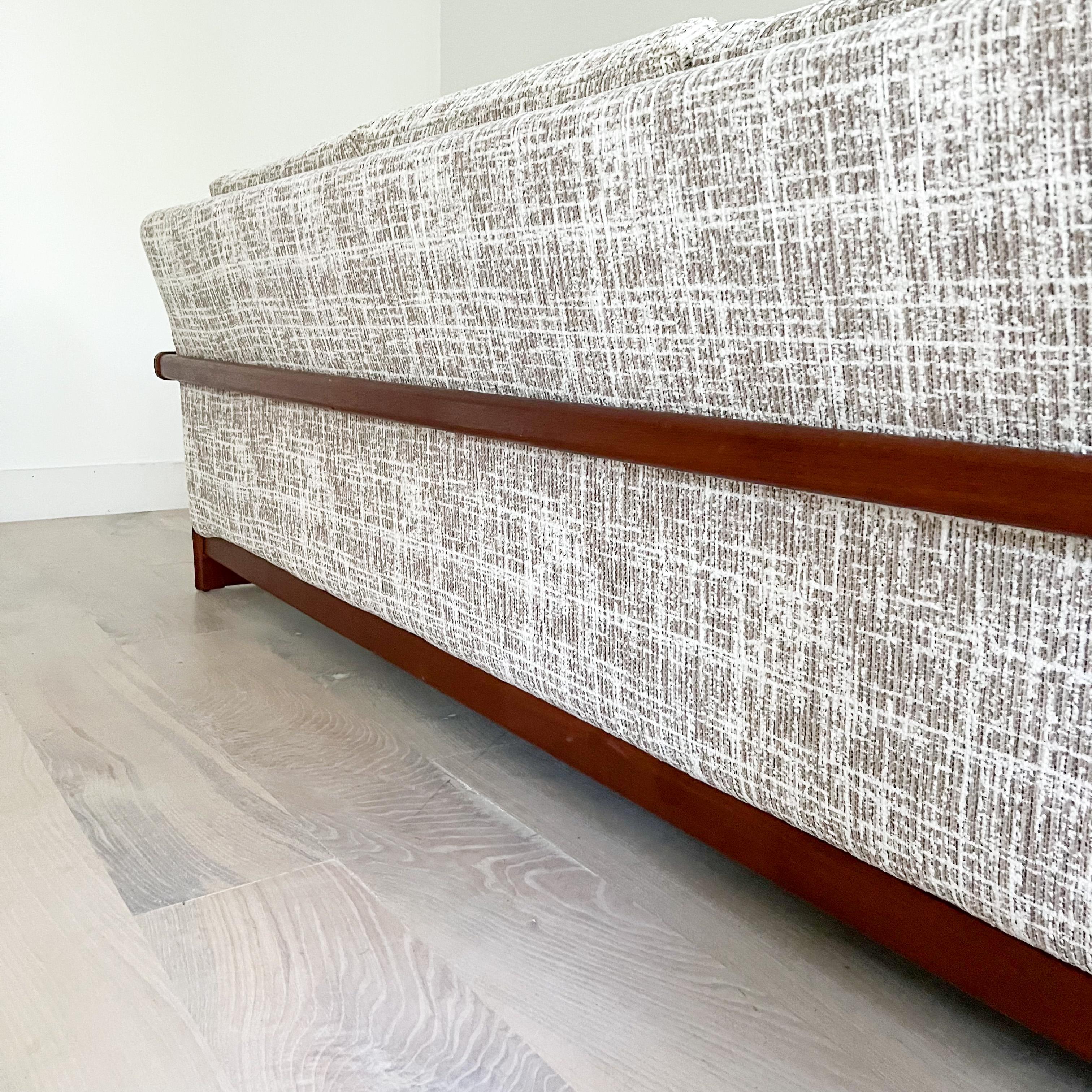 Mid-Century Swedish Teak Sofa by Folke Ohlsson for DUX, New Upholstery 2
