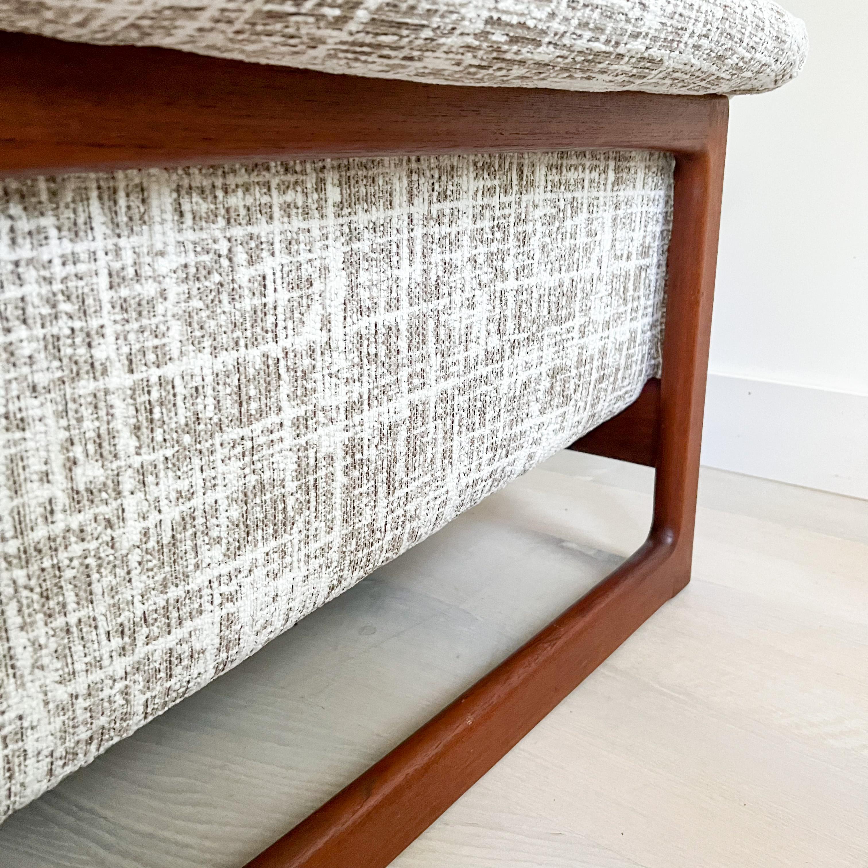 Mid-Century Swedish Teak Sofa by Folke Ohlsson for DUX, New Upholstery 3