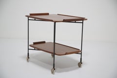 Mid-Century Swedish Teak Two Tier Serving Cart by Glas & Tra Sweden, 1950s.