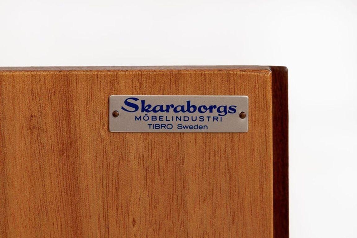 Mid Century Swedish Teak Wood High Cabinet Credenza or Sideboard For Sale 4