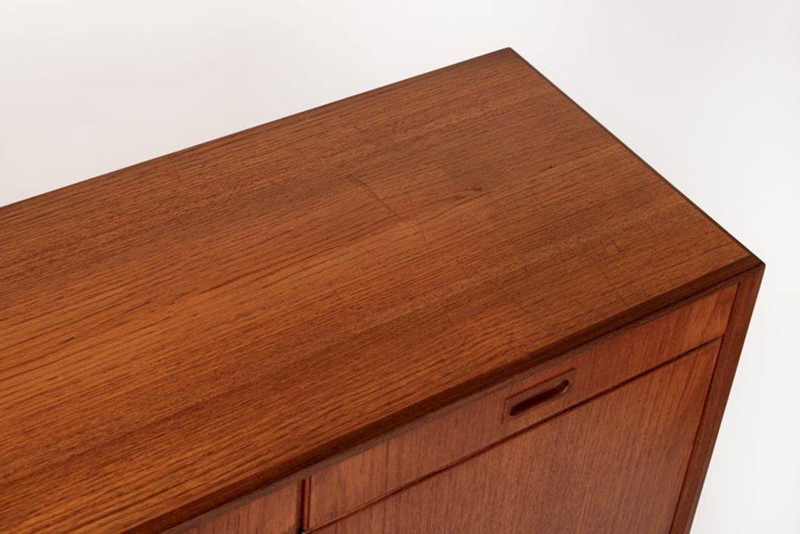 Mid Century Swedish Teak Wood High Cabinet Credenza or Sideboard For Sale 2