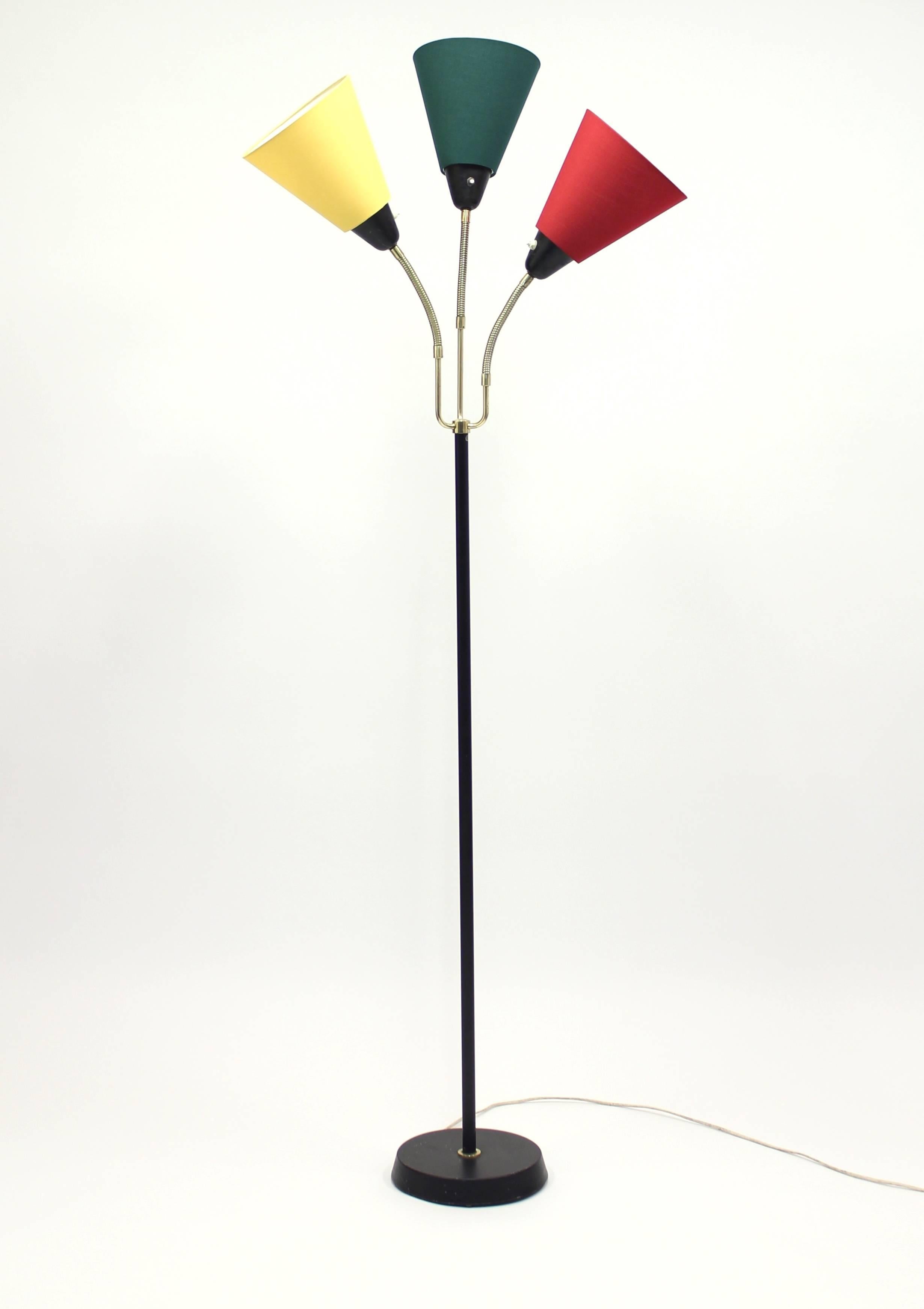 Midcentury Swedish Three-Light Floor Lamp from Ab Armaturhantverk, 1960s 1