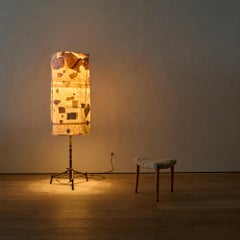 Mid-Century Swedish Triangular Stool in Birch and Curly Sheepskin