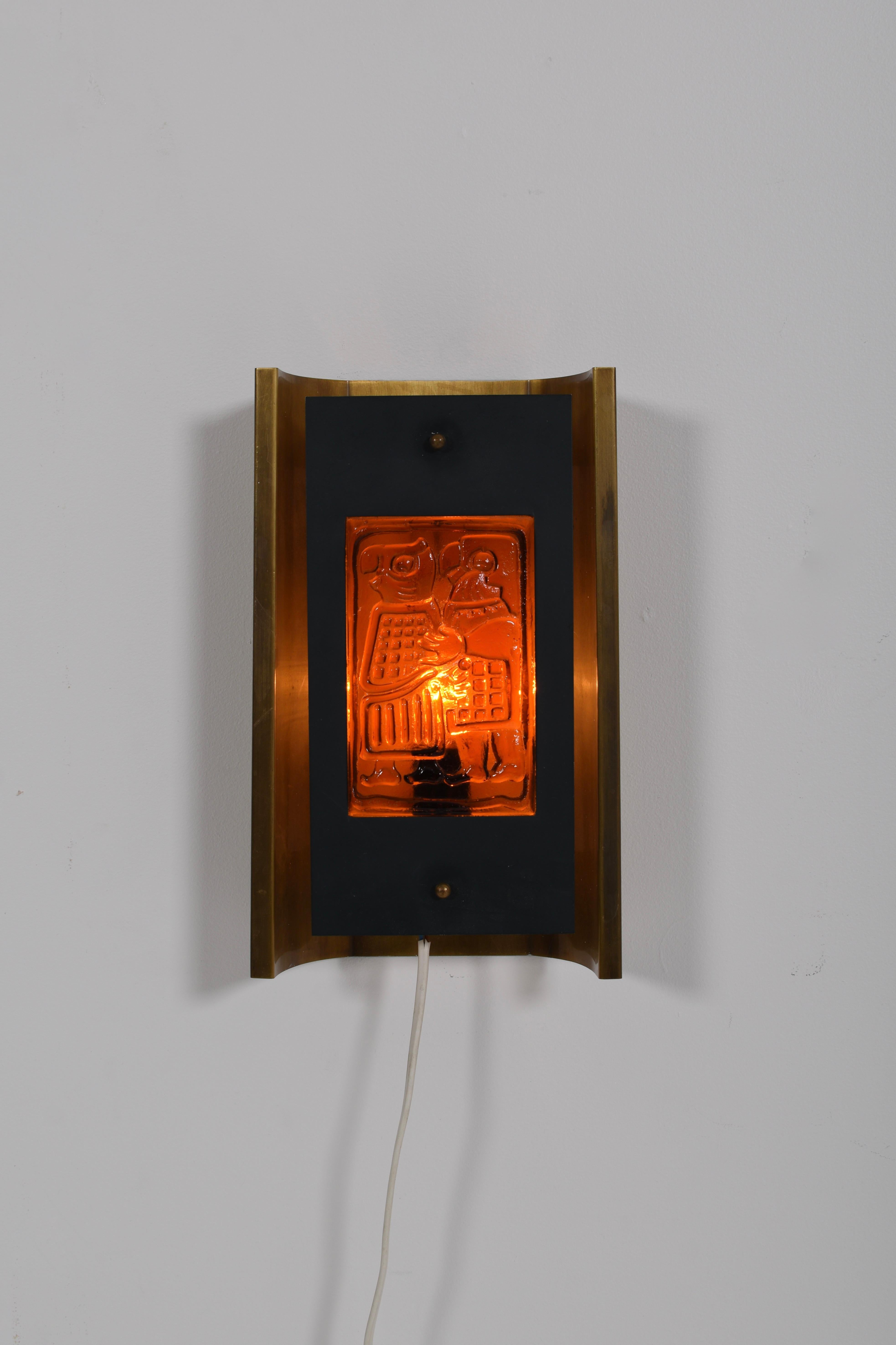 Lámpara de pared sueca de mediados de siglo de Erik Höglund para Boda Smide, años 60 Sueco en venta