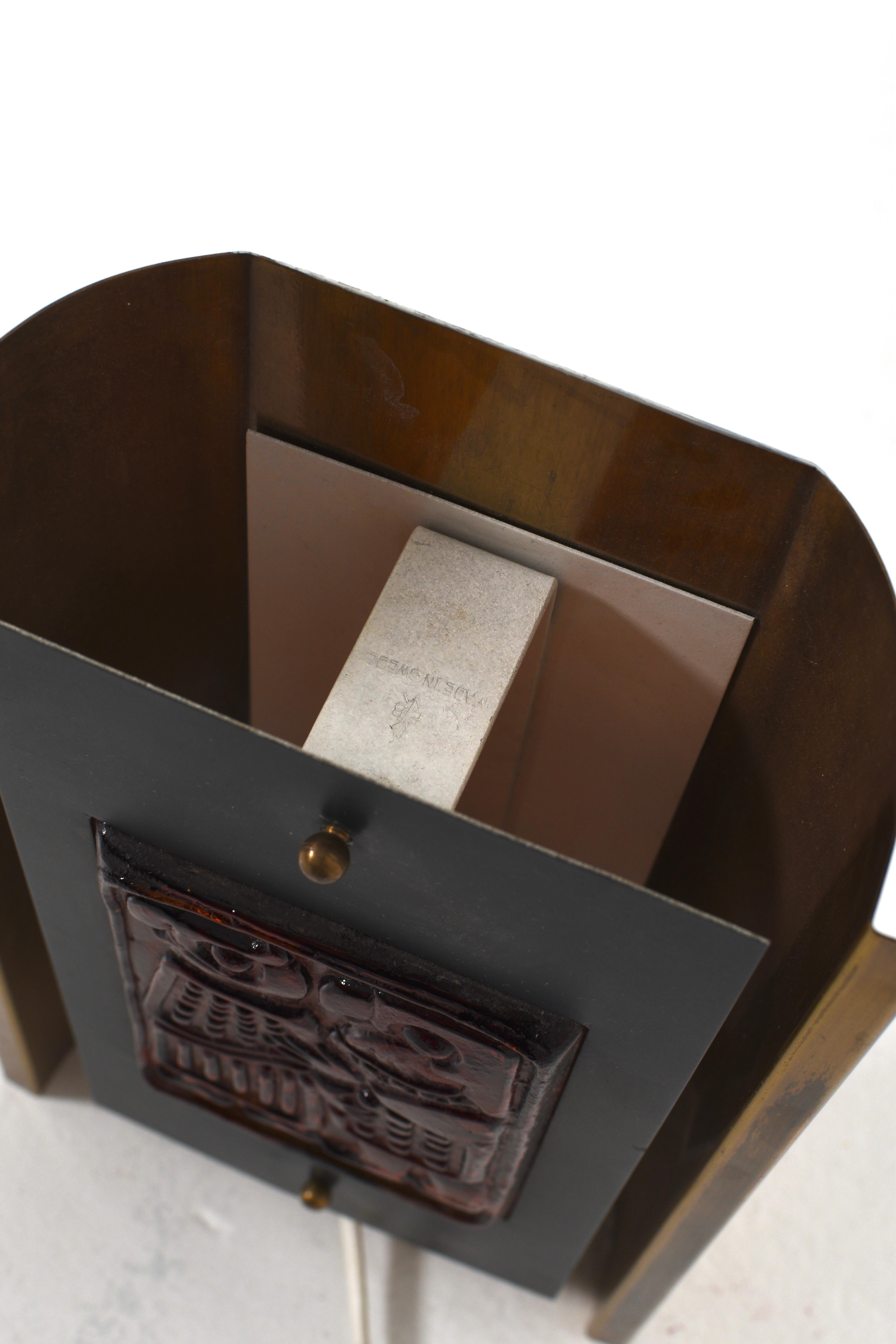 Lámpara de pared sueca de mediados de siglo de Erik Höglund para Boda Smide, años 60 mediados del siglo XX en venta