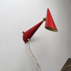 Applique suédoise du milieu du siècle, métal peint, joint en laiton, années 1950