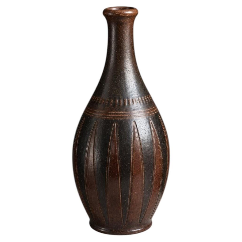 Mid-Century Swedish Wallåkra Stoneware Vase by Arthur Andersson, 1950s For Sale