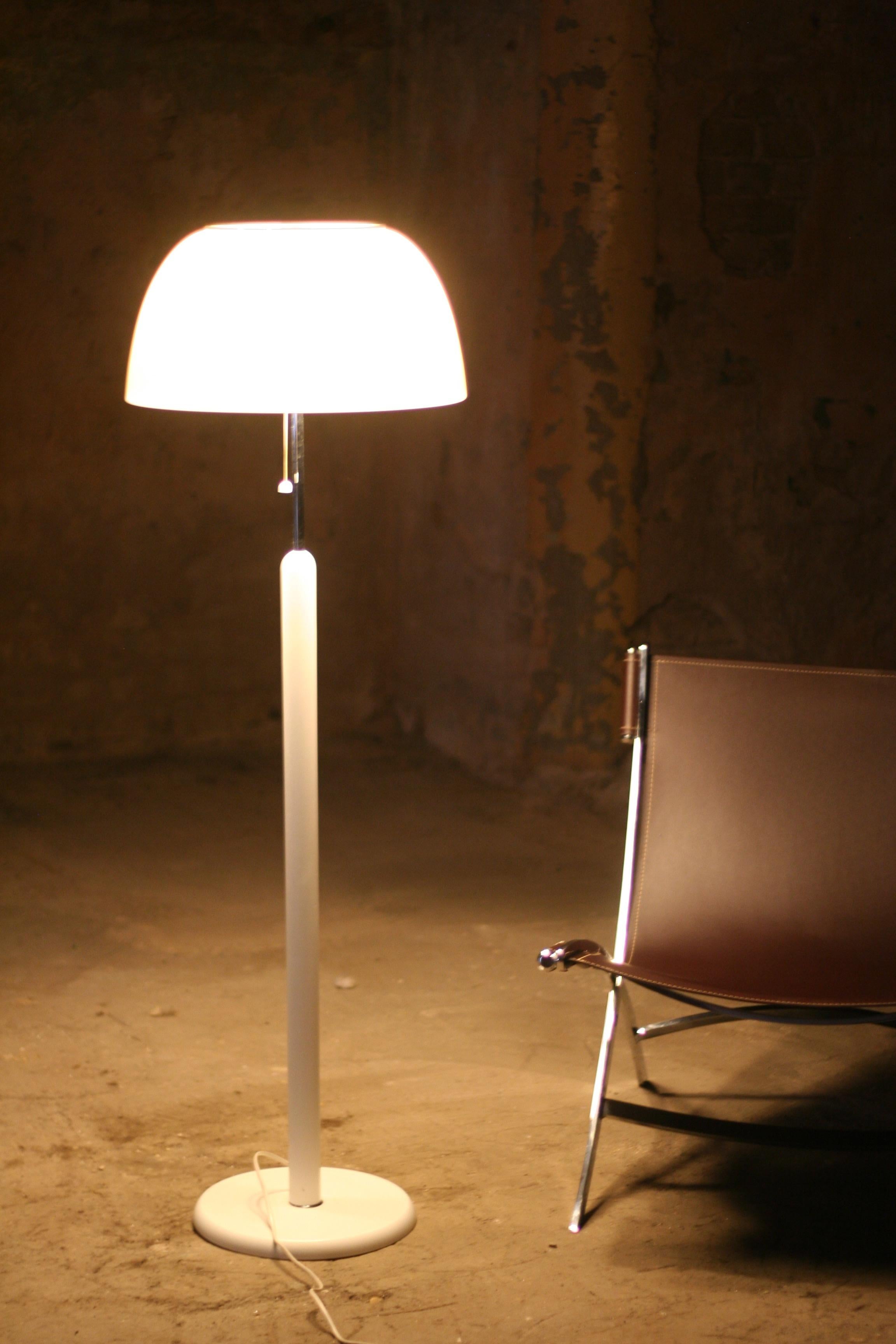 Midcentury Swedish White Mushroom Floor Lamp from Aneta, 1960s For Sale 2