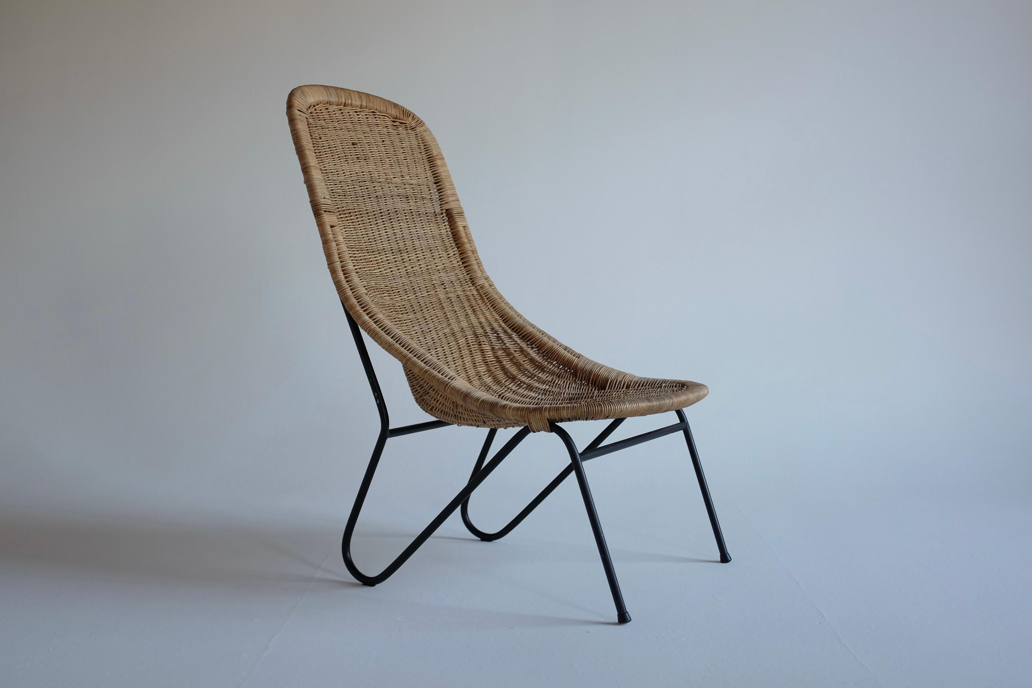 Mid-Century Modern Mid-Century Swedish Wicker Chair For Sale