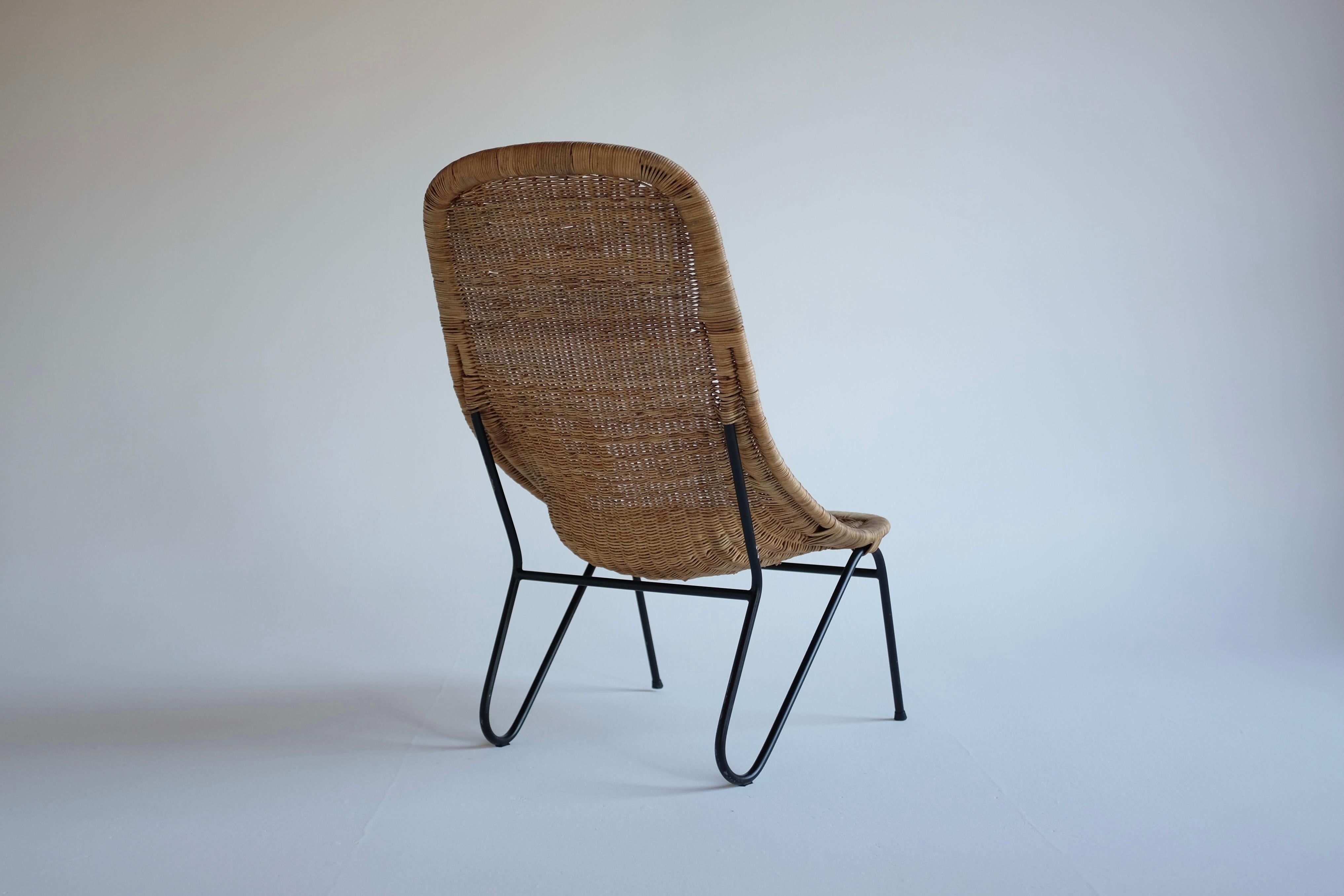 Mid-Century Swedish Wicker Chair In Good Condition For Sale In Brooklyn, NY