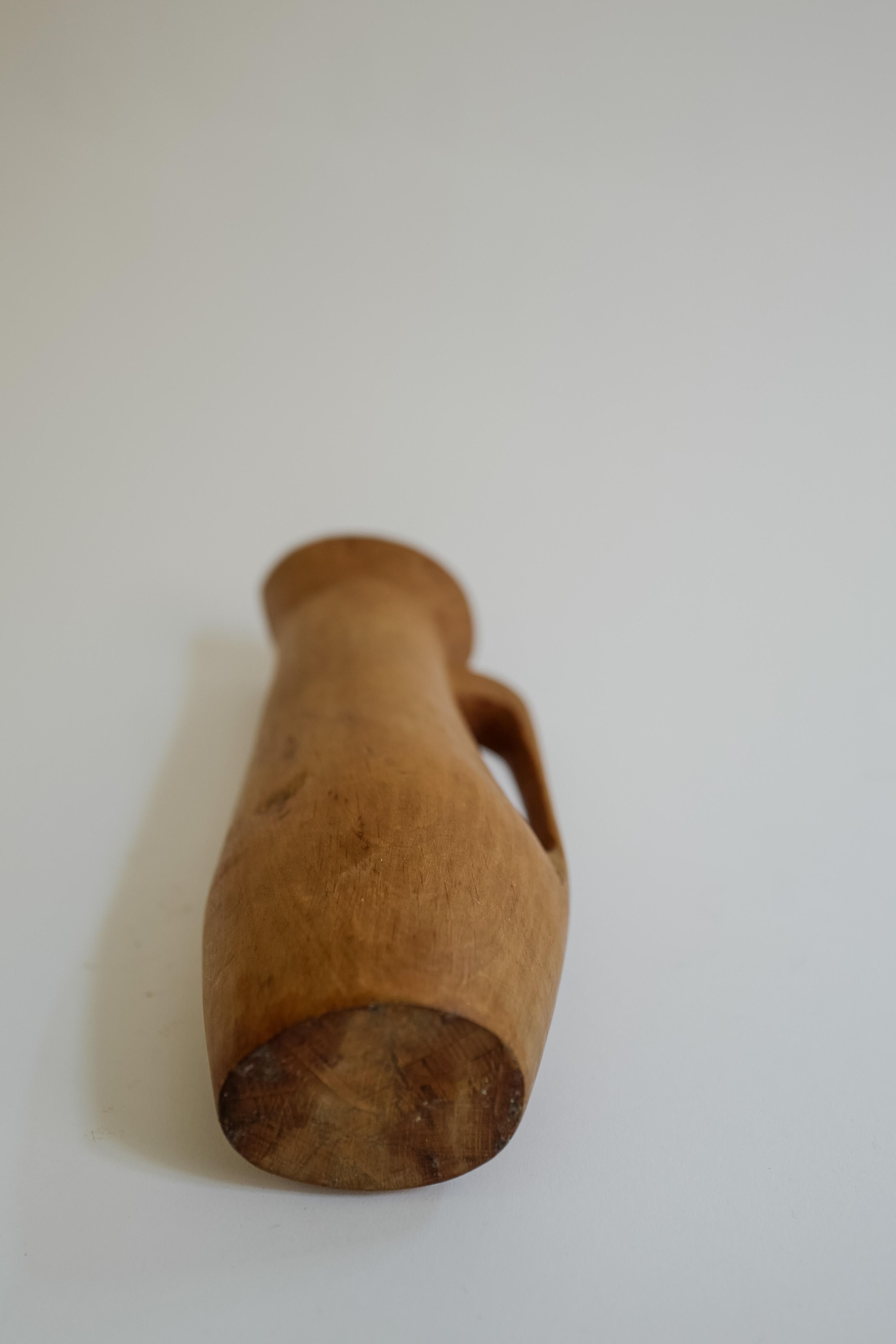 Hand-Carved Midcentury Swedish Wood Pitcher For Sale