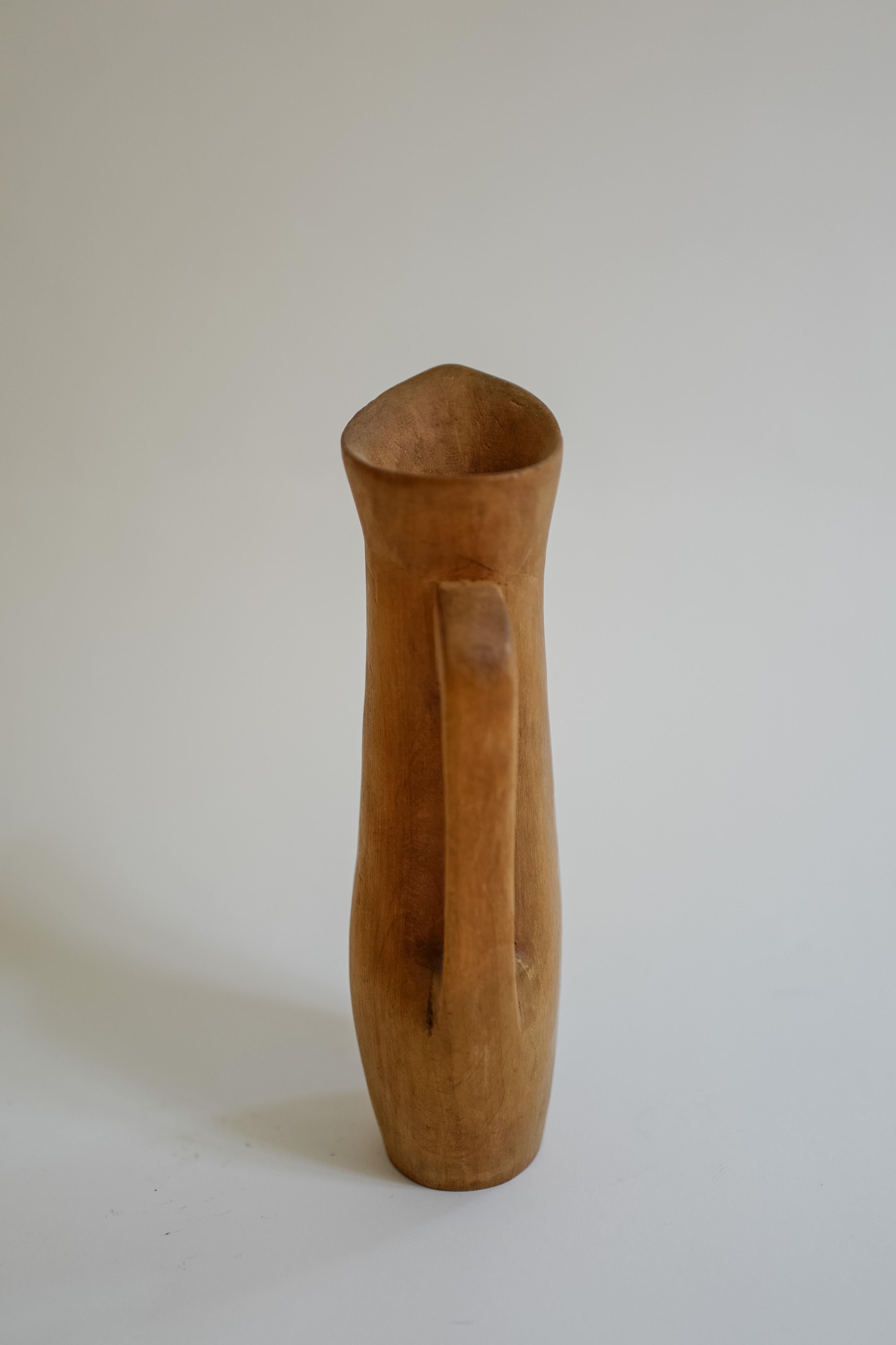 Midcentury Swedish Wood Pitcher In Good Condition For Sale In Milano, IT
