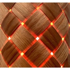 Mid-Century Swedish Wooden Veneer Table Lamp from Vamhus, 1960s