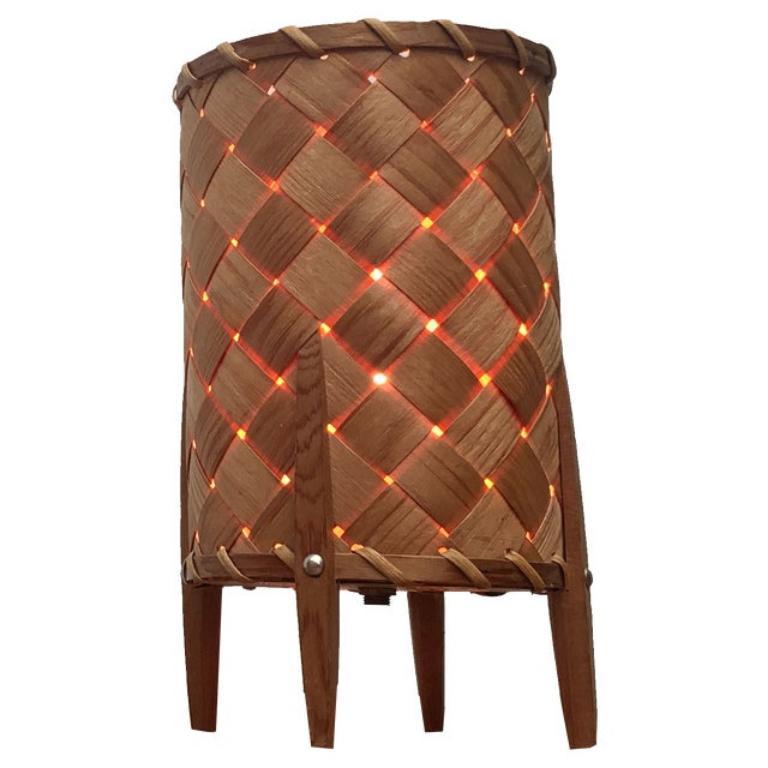Mid-Century Swedish Wooden Veneer Table Lamp from Vamhus, 1960s