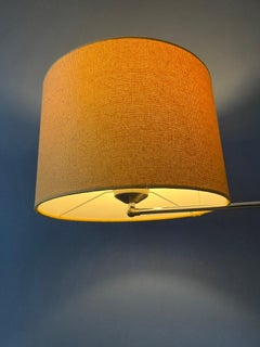 Mid Century Swing Arm Wall Lamp with Yellow Shade, 1970s