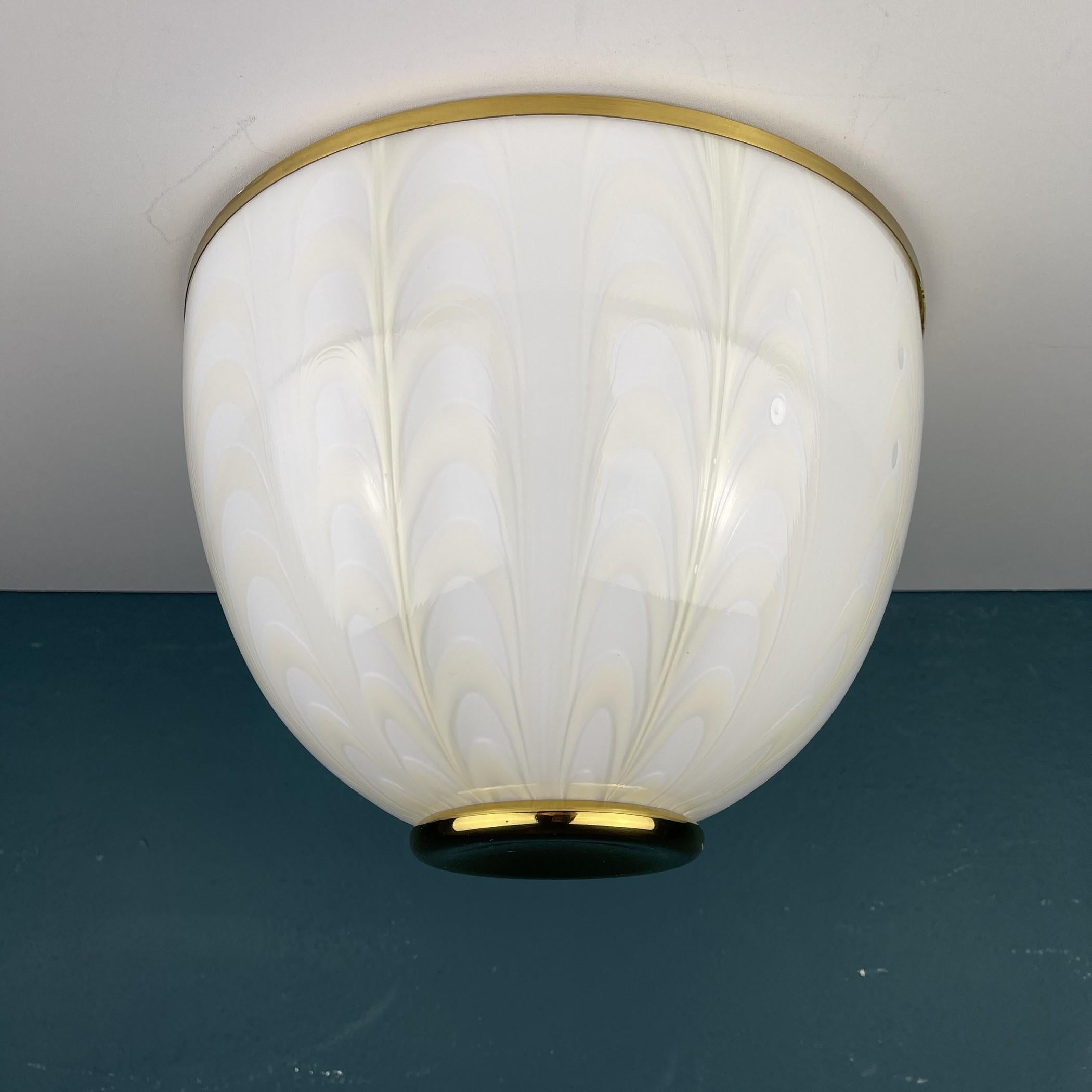 Mid-Century Modern Mid-Century Swirl Murano Ceiling or Wall Lamp F.Fabbian, Italy, 1970s For Sale