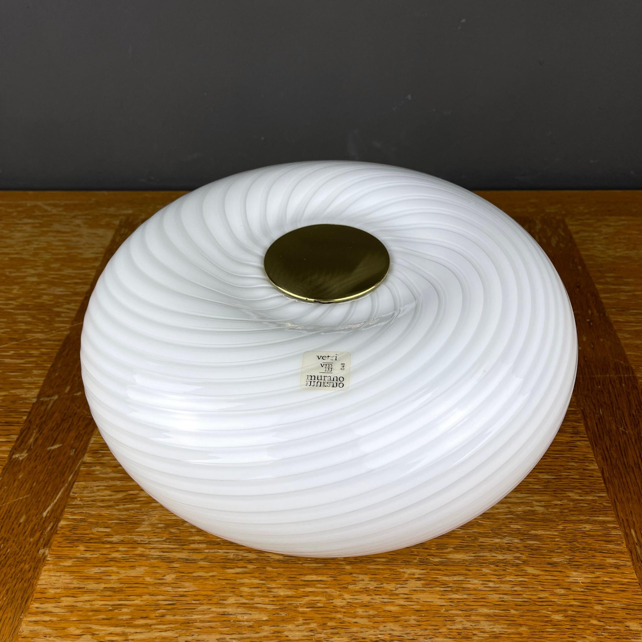 Midcentury Swirl Murano Glass Lamp Vetri Murano 048 by Leucos, Italy, 1970s For Sale 6