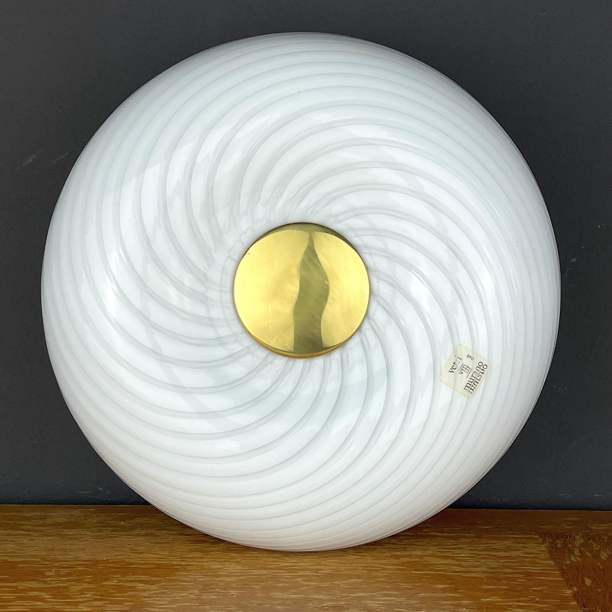 Midcentury Swirl Murano Glass Lamp Vetri Murano 048 by Leucos, Italy, 1970s For Sale 7