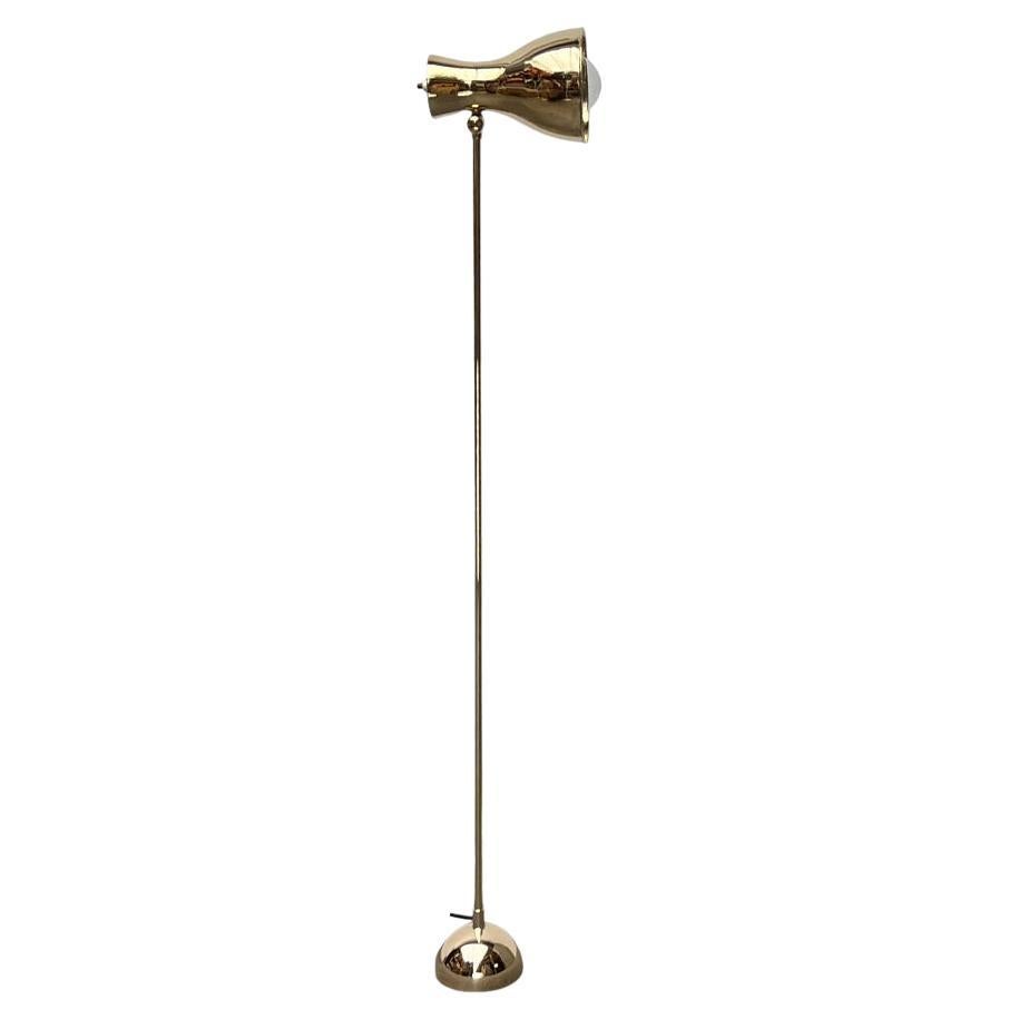 Mid-Century Swiss Brass Minimalist Floor Lamp by Dieter Schulz, 1950s