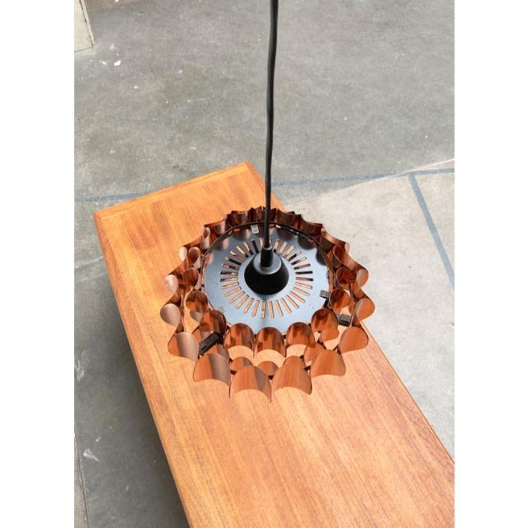 Lampada a sospensione in rame svizzero di Hans Zender per Temde, 1960 in vendita 4