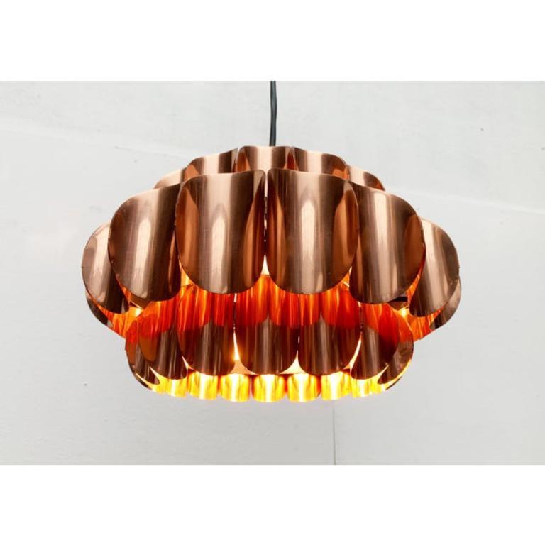Lampada a sospensione in rame svizzero di Hans Zender per Temde, 1960 in vendita 5