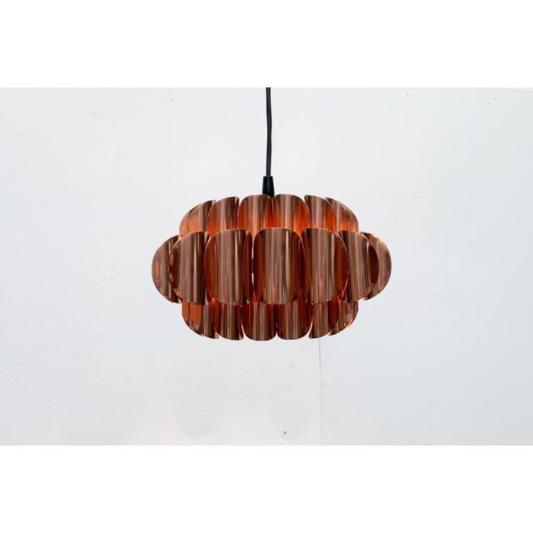 Lampada a sospensione in rame svizzero di Hans Zender per Temde, 1960 in vendita 2