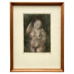 Dessin au pastel de Julie Schätzle, Suisse du milieu du siècle, encadré