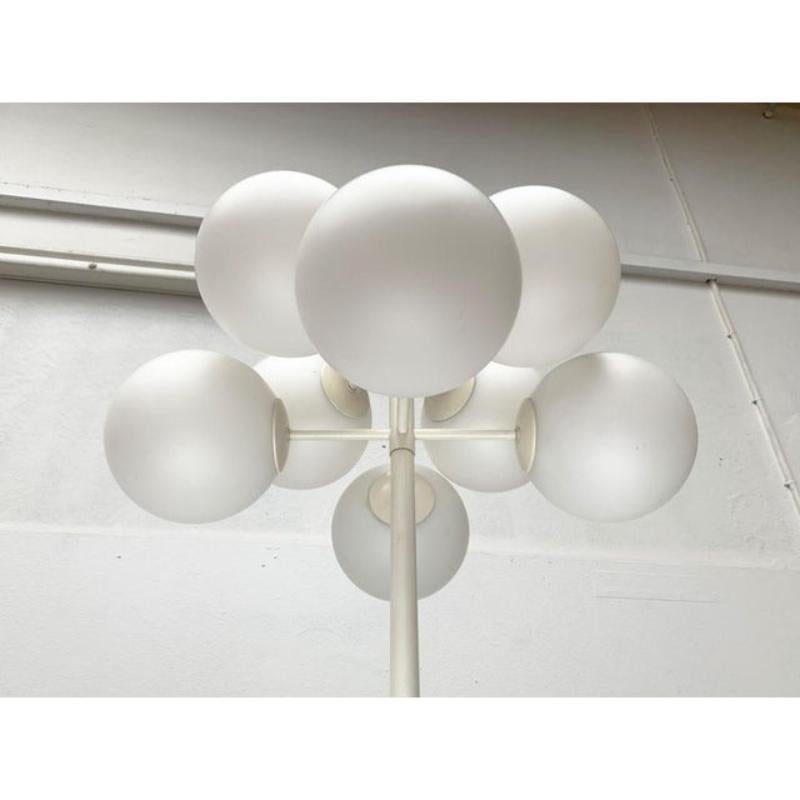 Mid-Century Swiss Minimalist Glass and Metal Floor Lamp, 1960s For Sale 2