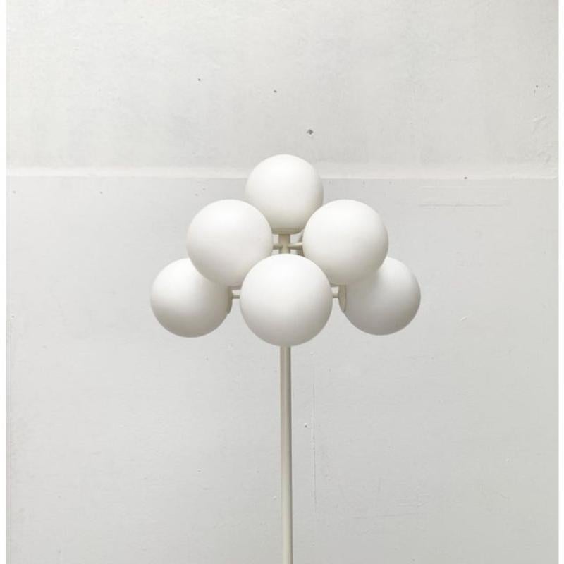 Mid-Century Swiss Minimalist Glass and Metal Floor Lamp, 1960s For Sale 4