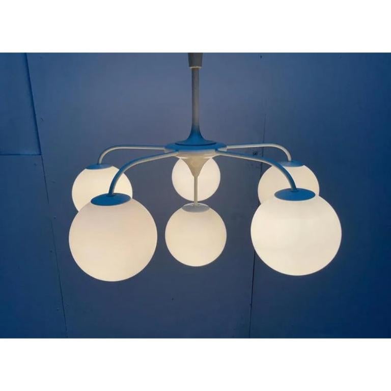 Mid-Century Modern Mid-Century Swiss Space Age Pendant Chandelier by E. R. Nele for Temde, 1960s For Sale