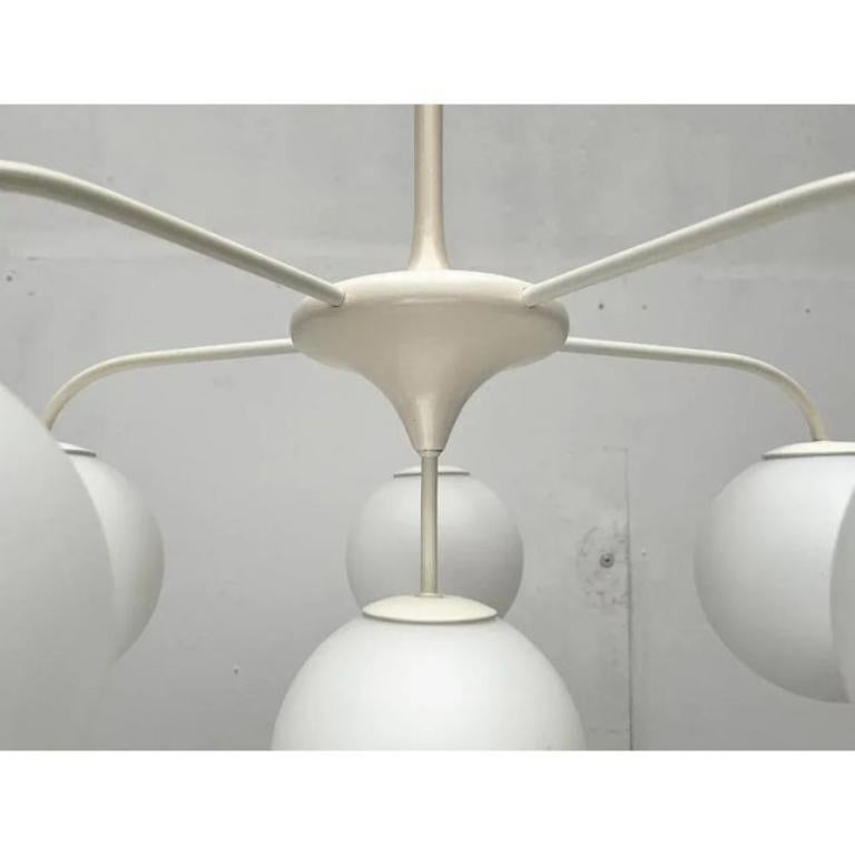 Glass Mid-Century Swiss Space Age Pendant Chandelier by E. R. Nele for Temde, 1960s For Sale