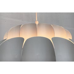 Mid-Century Swiss White Metal Pendant Lamp by H. Zender for Temde, 1960s