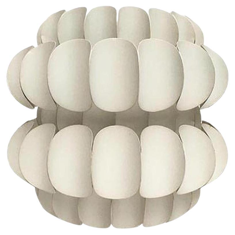 Mid-Century Swiss White Metal Pendant Lamp by H. Zender for Temde, 60s