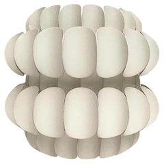 Mid-Century Swiss White Metal Pendant Lamp by H. Zender for Temde, 60s