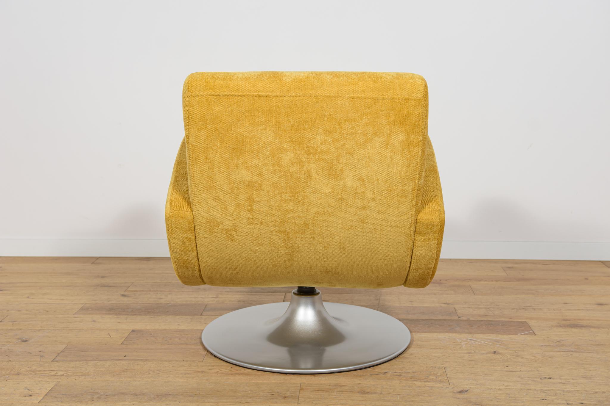 Fabric Mid-Century Swivel Armchair, Denmark, 1960s. For Sale