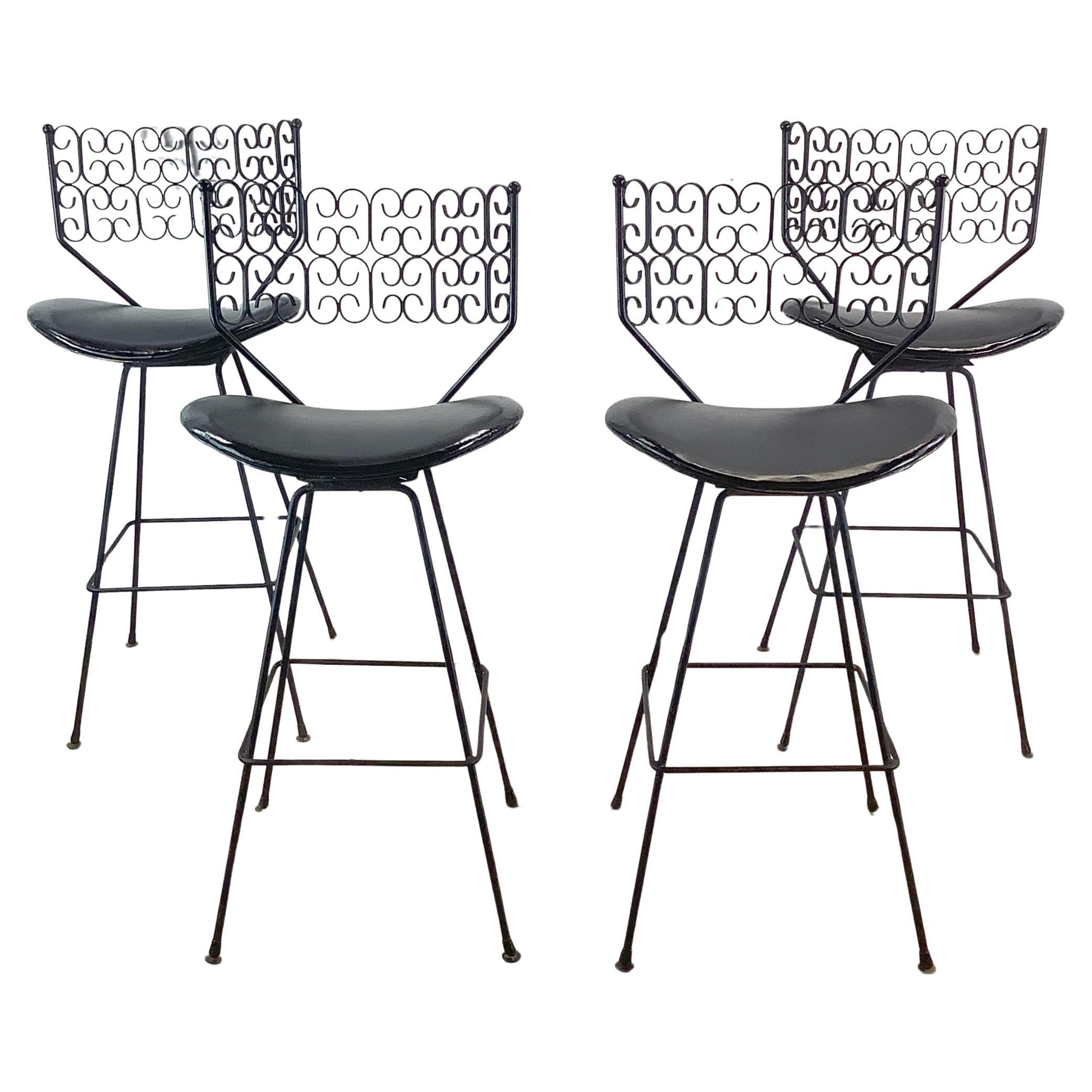 Mid-Century Swivel Barstools Attr. Arthur Umanoff- Set of 4
