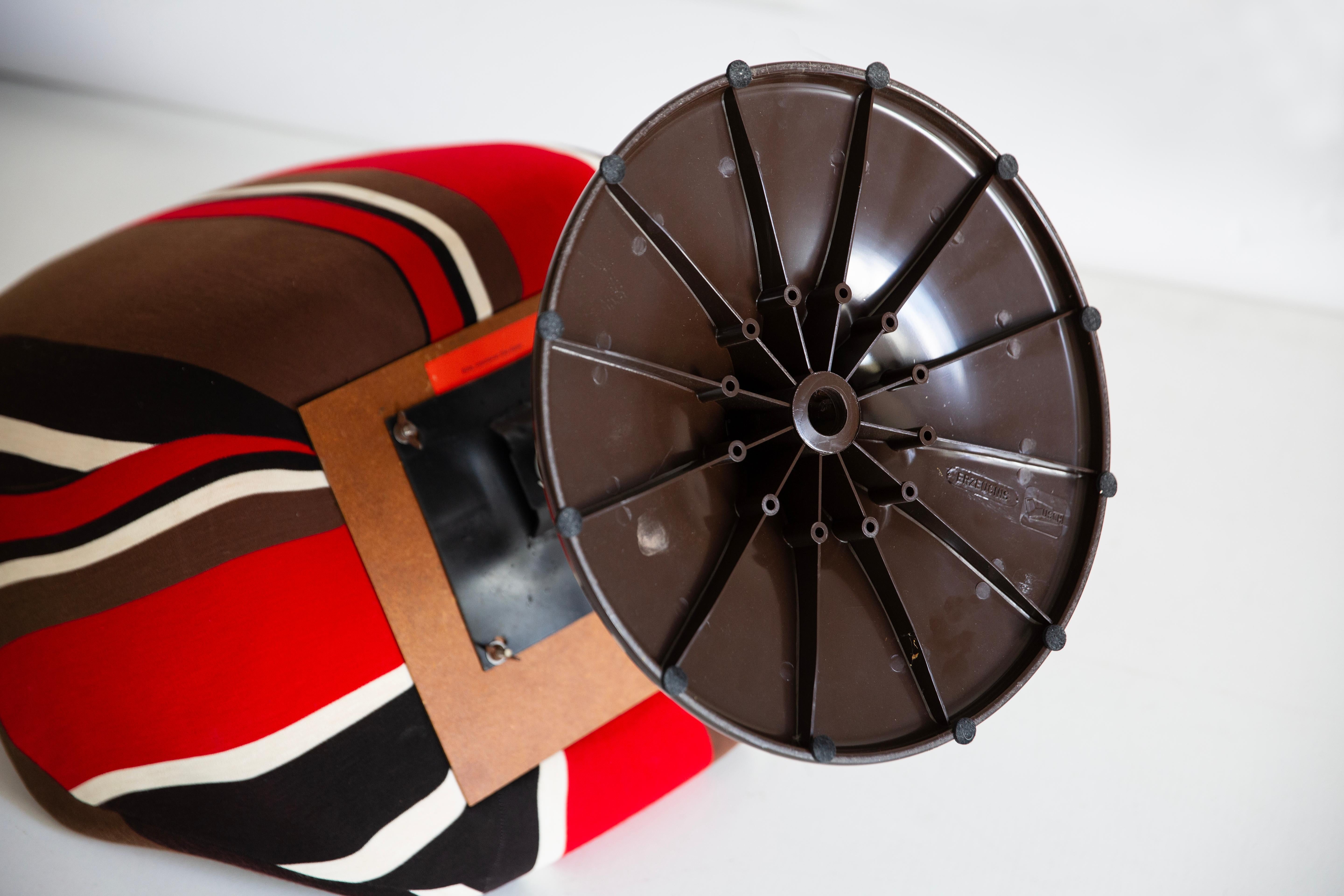 Mid Century Swivel Brown and Red Tulip Armchair, Germany, 1970s. For Sale 6