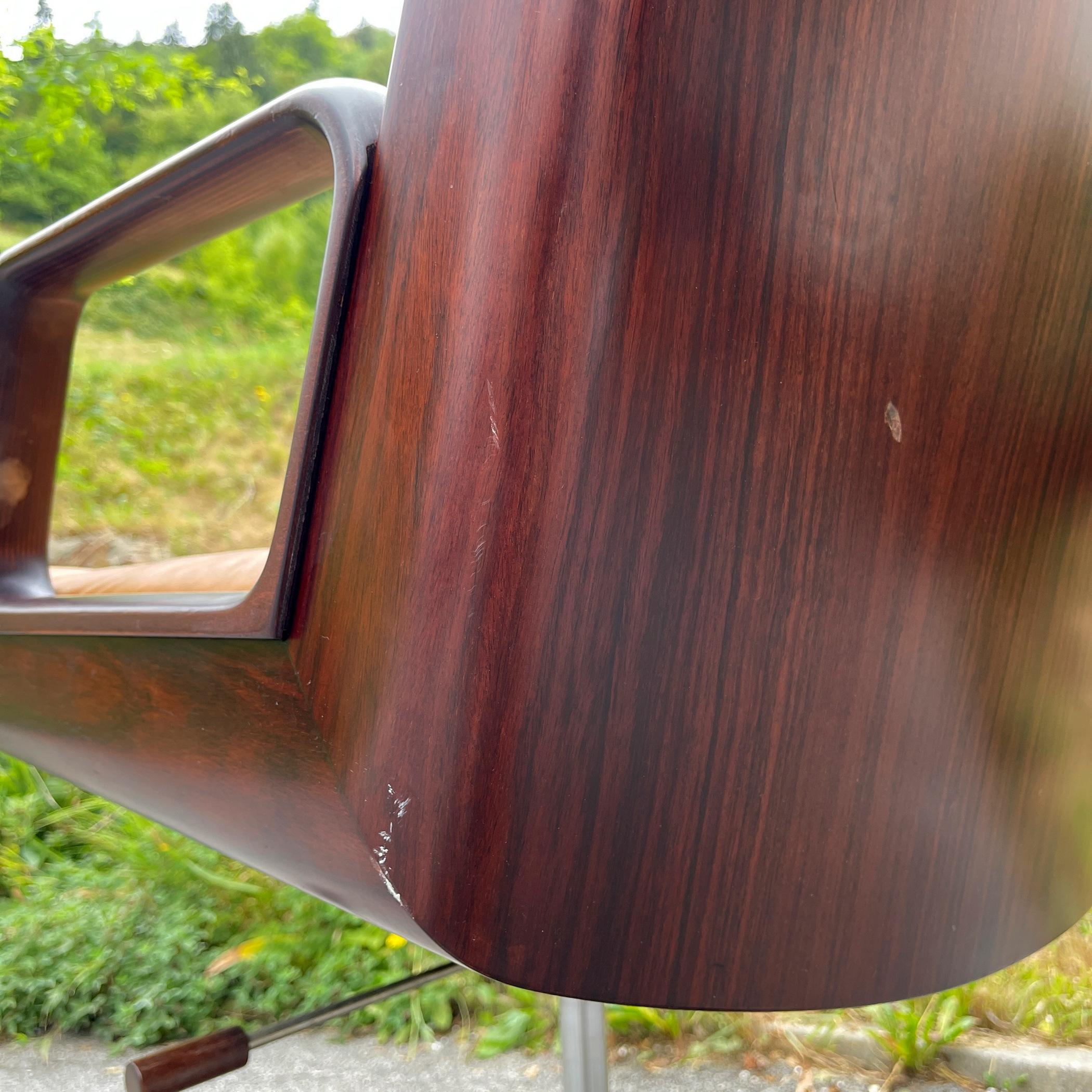 Chaise de bureau pivotante Brown du milieu du siècle par Vaghi, Italie, années 1970 5