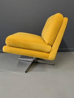Midcentury Swivel Chair in Marigold Velvet