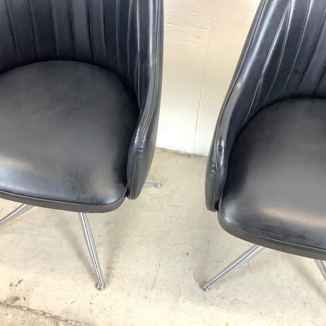Midcentury Swivel Chairs Attributed. Viko Baumritter, Pair For Sale 9