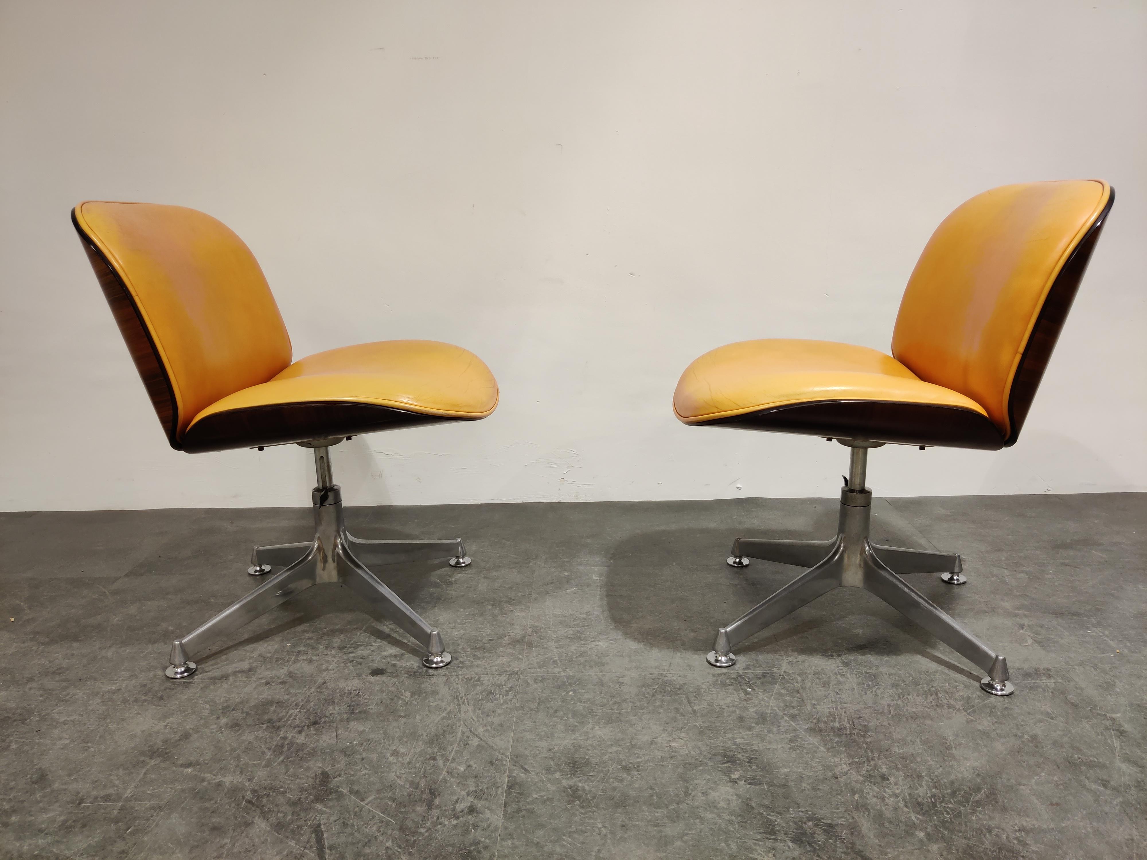 Italian Midcentury Swivel Chairs by Ico Parisi for MIM, Italy, 1960s