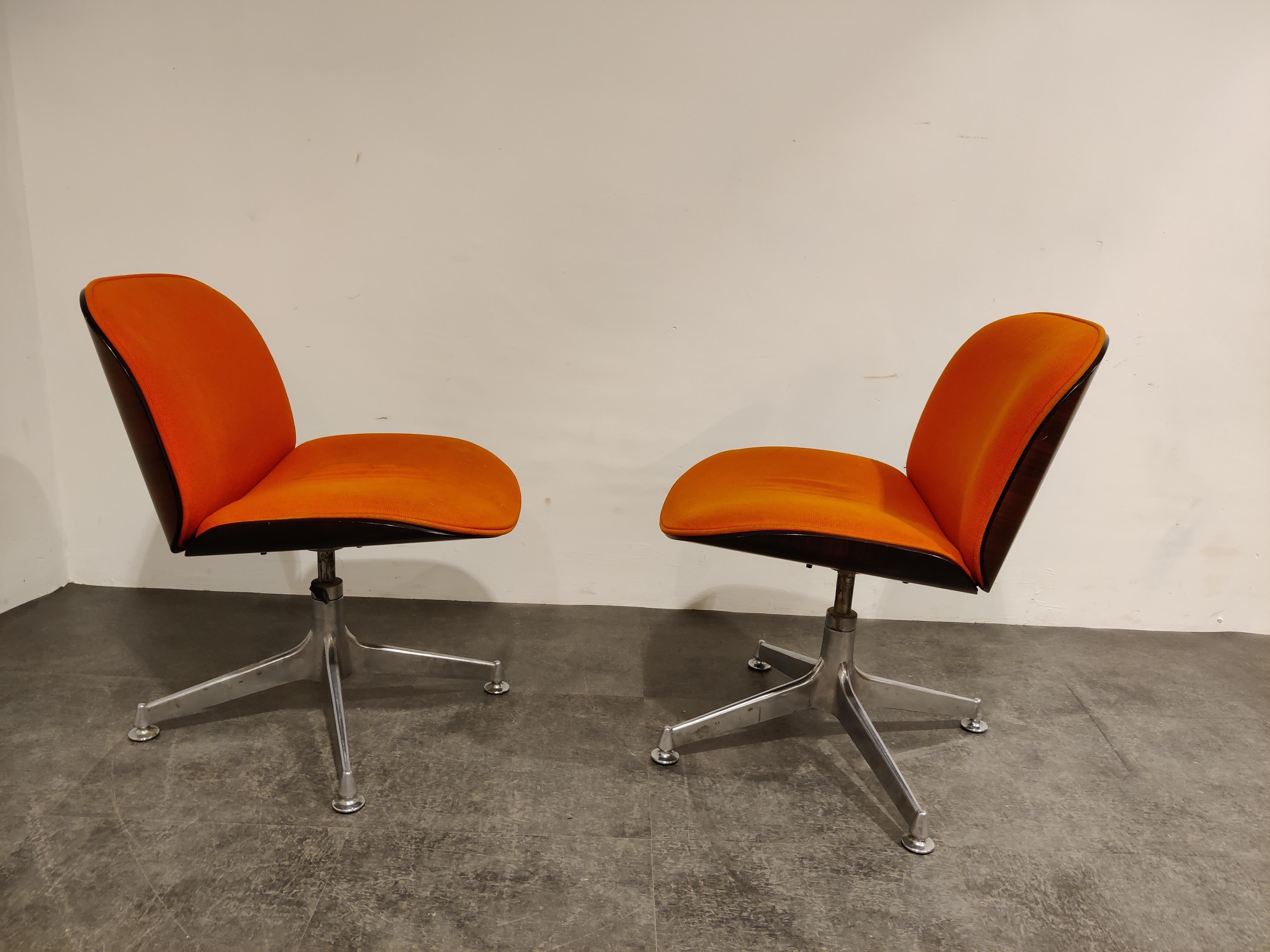 Italian Mid Century Swivel Chairs by Ico Parisi for MIM Italy, 1960s
