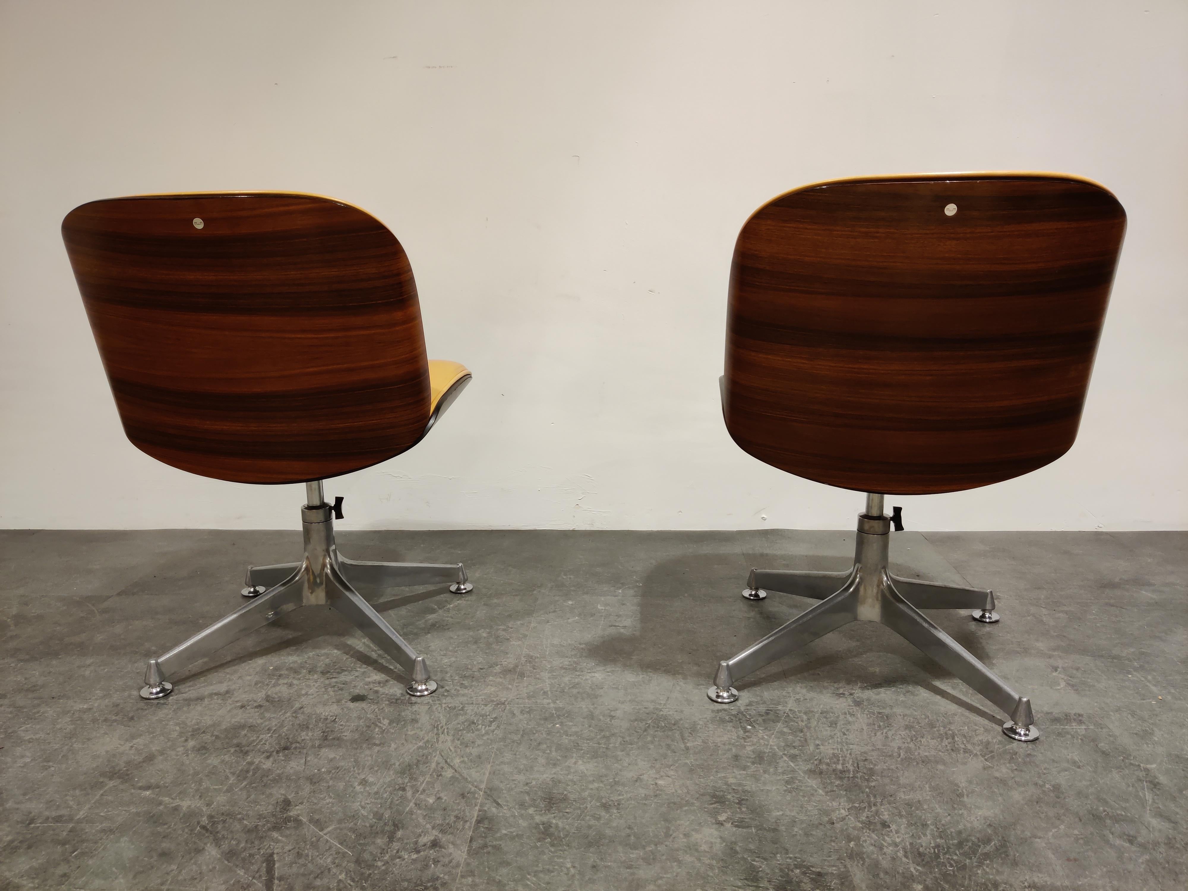 Midcentury Swivel Chairs by Ico Parisi for MIM, Italy, 1960s In Good Condition In HEVERLEE, BE
