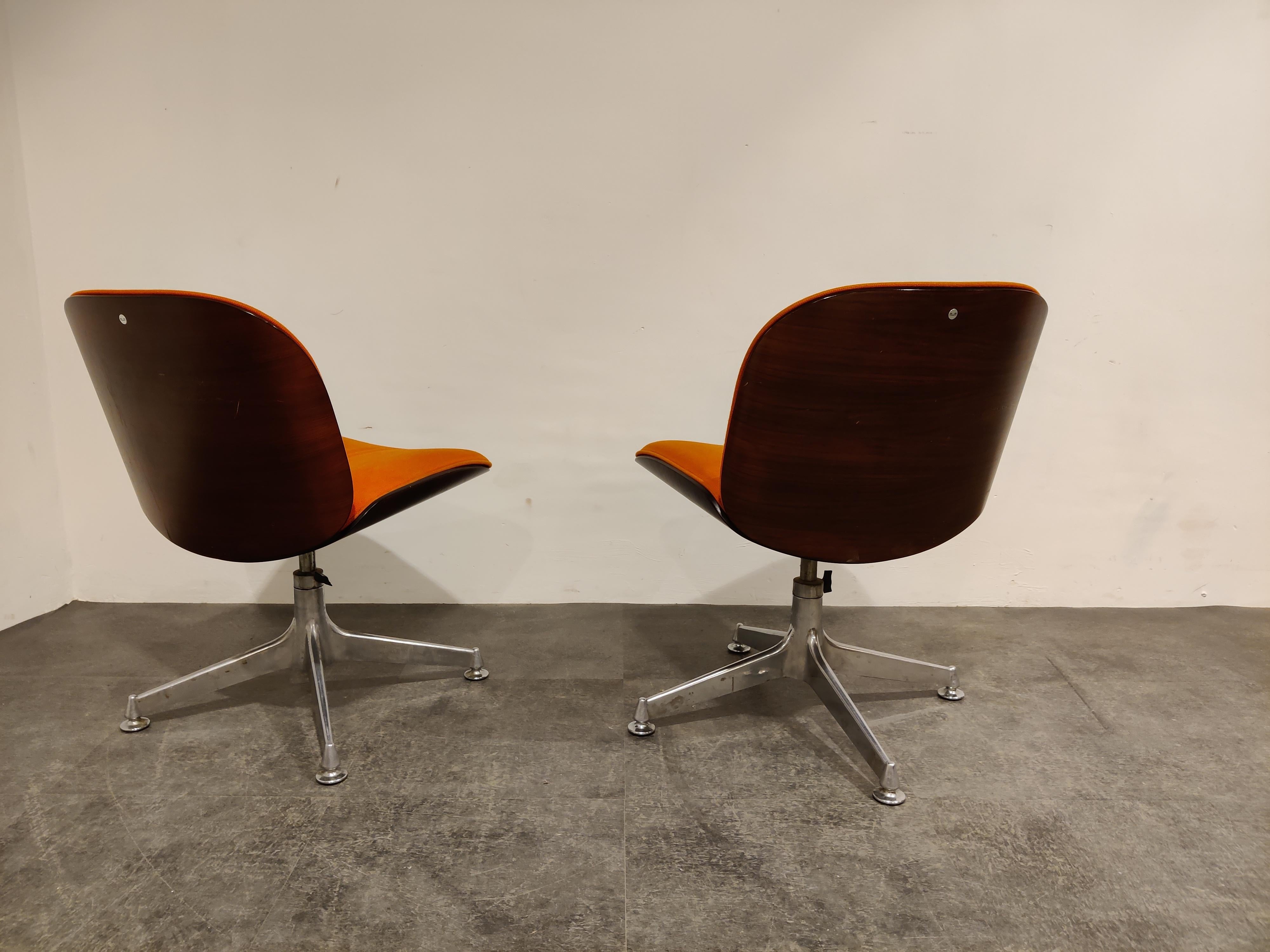 Mid Century Swivel Chairs by Ico Parisi for MIM Italy, 1960s In Good Condition In HEVERLEE, BE