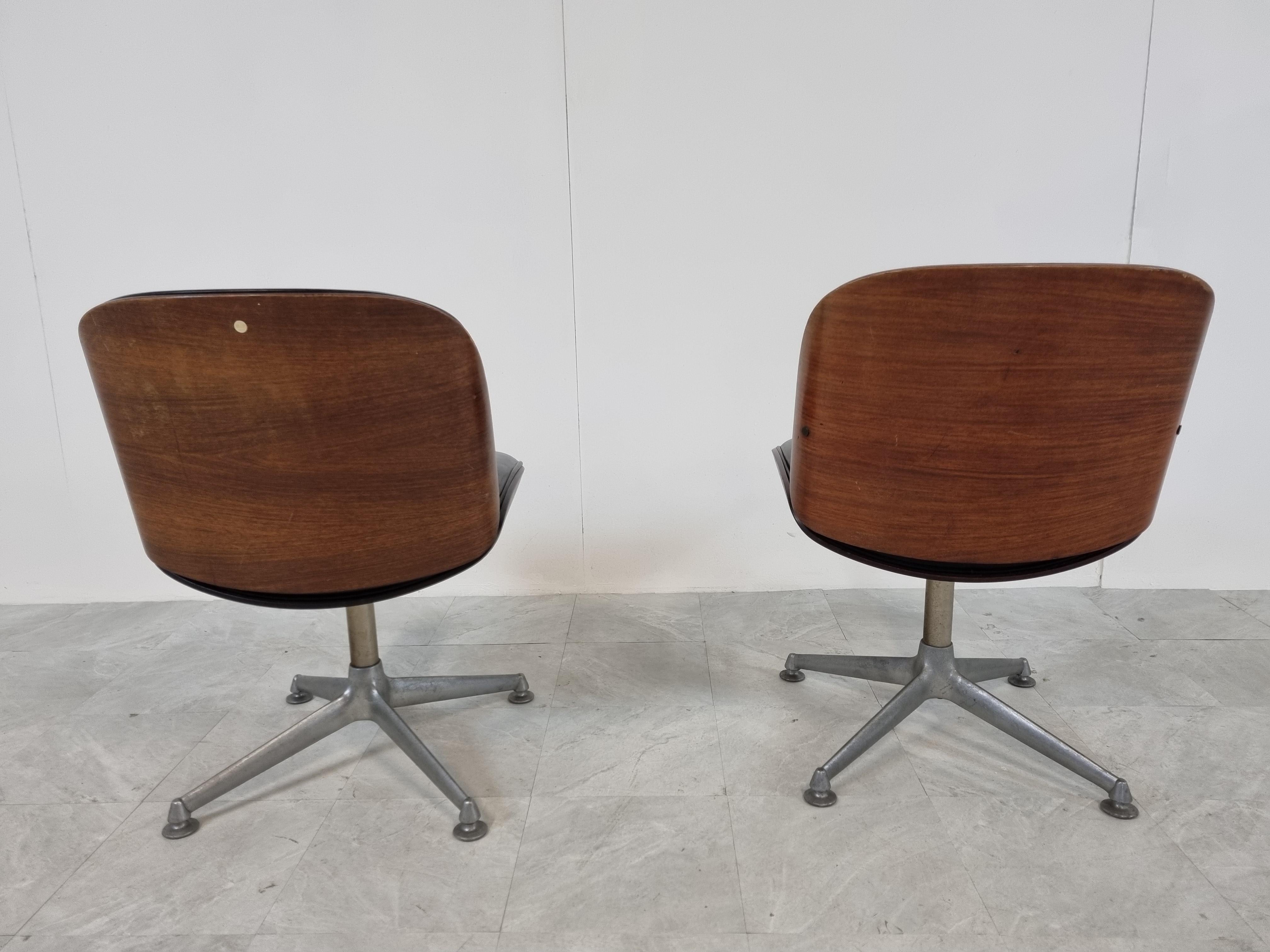 Mid-20th Century Mid Century Swivel Chairs by Ico Parisi for MIM Italy, 1960s