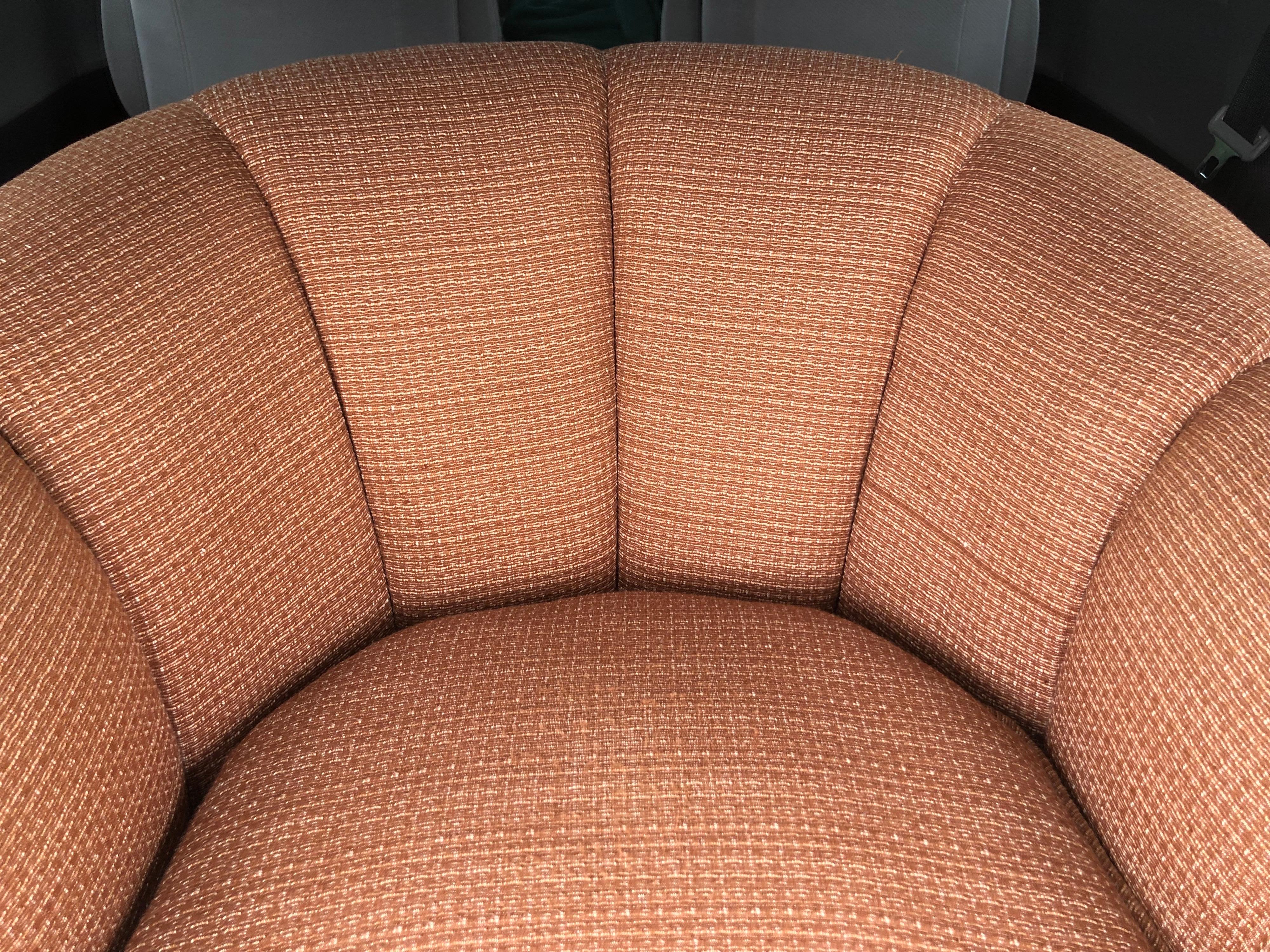 Upholstery Mid Century Swivel Club Chair