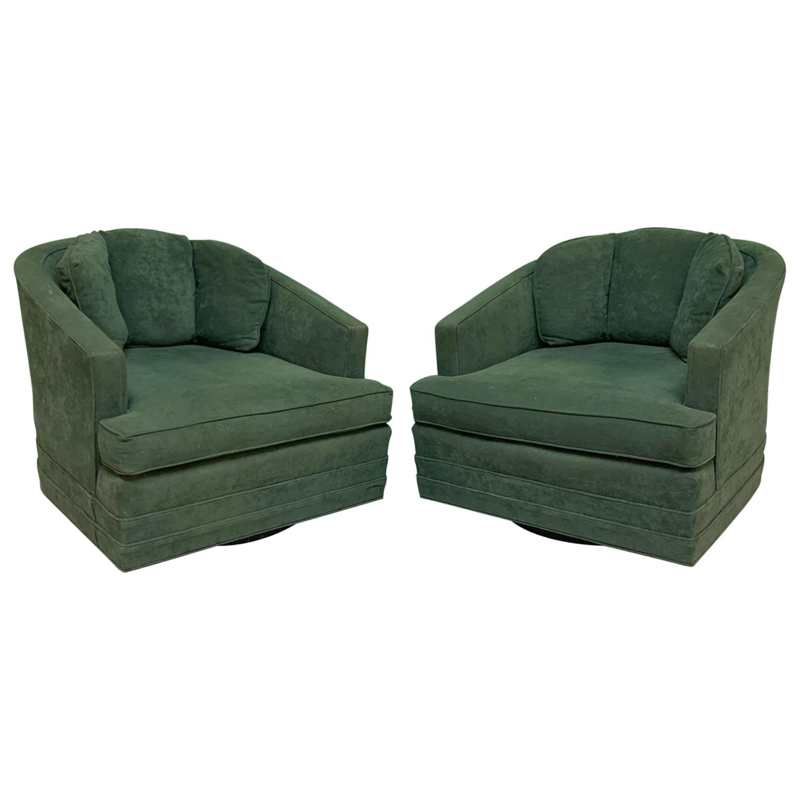 Midcentury Swivel Club Chairs by Kaylyn, a Pair